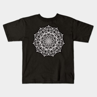 Awesome White Mandala Pattern Design Kids T-Shirt